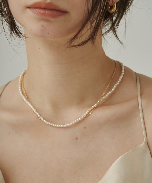 ciite' surgical stainless(シーテサージカルステンレス)の「【 金属アレルギー対応 】 パール & シンプルチェーンネックレス 2セット サージカルステンレス(ネックレス・レディース・シルバー/ゴールド・FREE)」の8枚目の写真