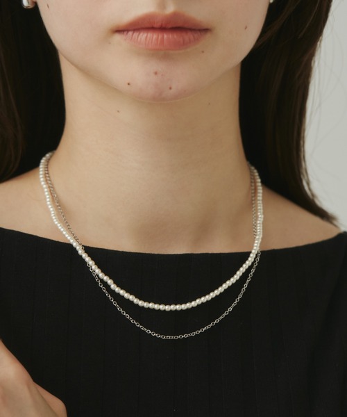 ciite' surgical stainless(シーテサージカルステンレス)の「【 金属アレルギー対応 】 パール & シンプルチェーンネックレス 2セット サージカルステンレス(ネックレス・レディース・シルバー/ゴールド・FREE)」の10枚目の写真