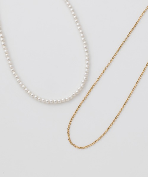 ciite' surgical stainless(シーテサージカルステンレス)の「【 金属アレルギー対応 】 パール & シンプルチェーンネックレス 2セット サージカルステンレス(ネックレス・レディース・シルバー/ゴールド・FREE)」の3枚目の写真