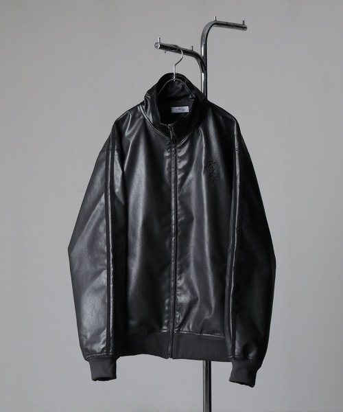 NILWAY（ニルウェイ）の「薔薇 刺繍 ライン フェイク レザージャケット（ブルゾン・メンズ・グレー系/ブラック系・MEDIUM/LARGE）」の13枚目の写真