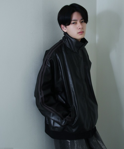 NILWAY（ニルウェイ）の「薔薇 刺繍 ライン フェイク レザージャケット（ブルゾン・メンズ・グレー系/ブラック系・MEDIUM/LARGE）」の17枚目の写真