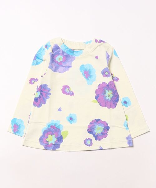 HAKKA KIDS（ハッカキッズ）の「プリムラプリントインレイ裏毛トレーナー（Tシャツ/カットソー・キッズ・パープル/ピンク・100cm/110cm/120cm/130cm）」の2枚目の写真
