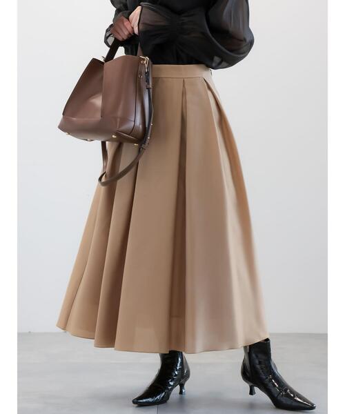 Te chichi（テチチ）の「シックスパンオーガンジーフレアスカート（スカート・レディース・ベージュ/ネイビー/オレンジ・F）」の2枚目の写真