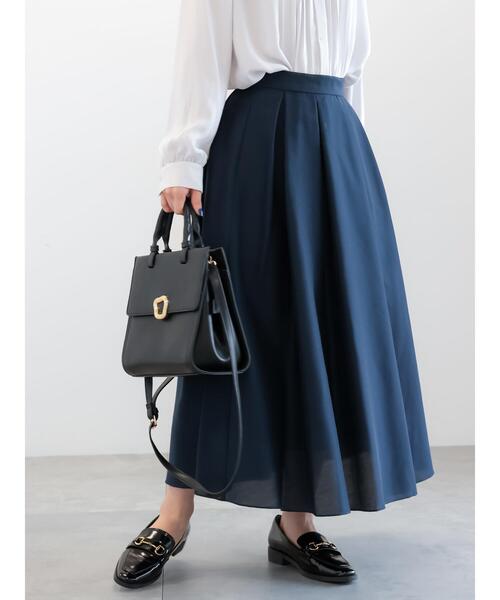 Te chichi（テチチ）の「シックスパンオーガンジーフレアスカート（スカート・レディース・ベージュ/ネイビー/オレンジ・F）」の3枚目の写真