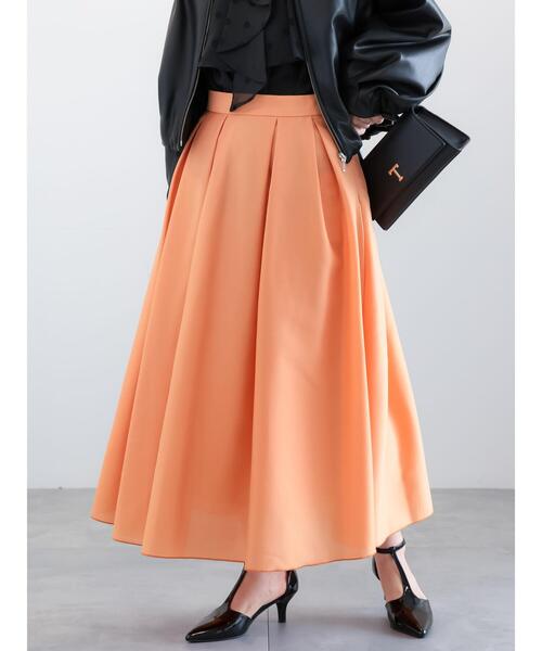 Te chichi（テチチ）の「シックスパンオーガンジーフレアスカート（スカート・レディース・ベージュ/ネイビー/オレンジ・F）」の4枚目の写真