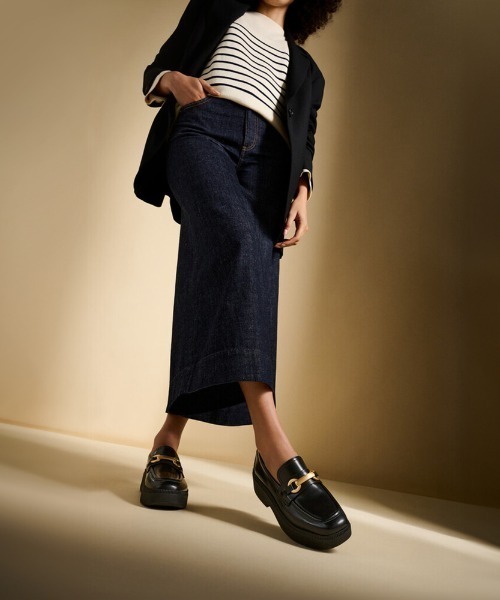 fitflop（フィットフロップ）の「【fitflop/フィットフロップ】F-LUMA CHUNKY-SNAFFLE BOX-LEATHER D/WEDGE LOAFERS（ローファー・レディース・ブラック・US5/US6/US7/US8）」の8枚目の写真