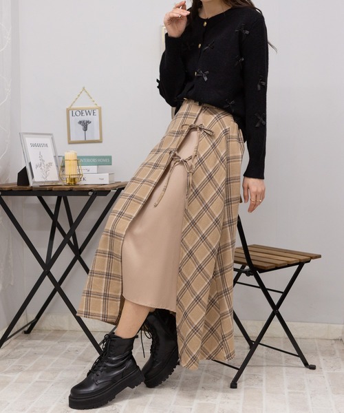 pumpkin port（パンプキンポート）の「W リボン チェック柄 スリット