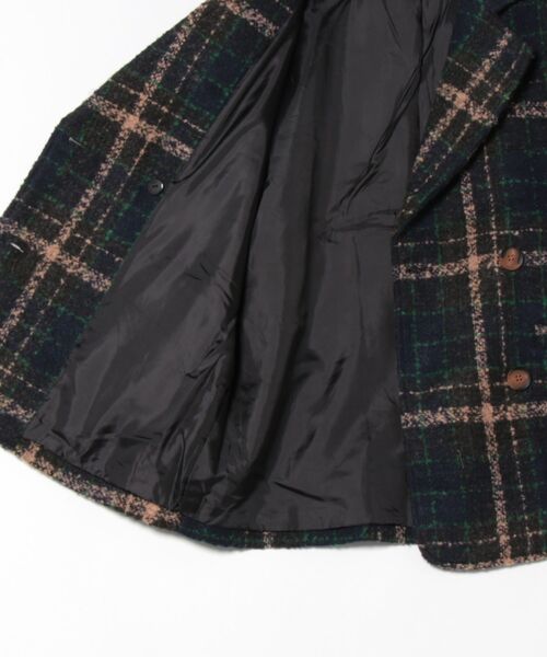 CECIL McBEE（セシルマクビー）の「ブークレチェックダブルジャケットコート（チェスターコート・レディース・オレンジ/ブラウン/ブルー・LARGE/MEDIUM）」の4枚目の写真