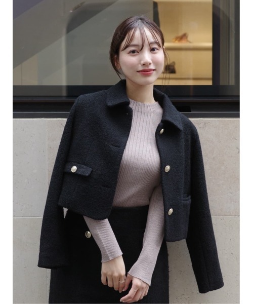 Her lip to(ハーリップトゥー)の「Glitter Random Rib Knit(ニット/セーター・レディース・グレー/ピンク系・S/M)」の2枚目の写真