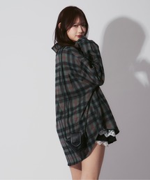 ALLuRing ChaRm（アリュリングチャーム）の「Plaid Shirt Jacket / チェック柄シャツジャケット ミニバッグ付き（シャツ/ブラウス）」