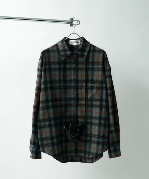 ALLuRing ChaRm（アリュリングチャーム）の「Plaid Shirt Jacket / チェック柄シャツジャケット ミニバッグ付き（シャツ/ブラウス・レディース・レッド/グリーン・FREE）」の4枚目の写真