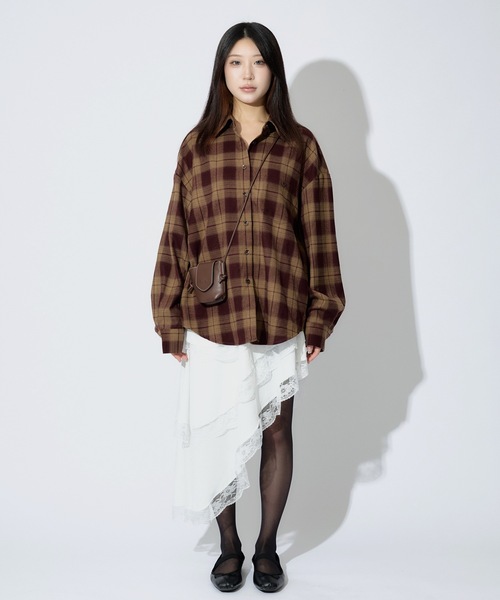 ALLuRing ChaRm（アリュリングチャーム）の「Plaid Shirt Jacket / チェック柄シャツジャケット ミニバッグ付き（シャツ/ブラウス・レディース・レッド/グリーン・FREE）」の16枚目の写真