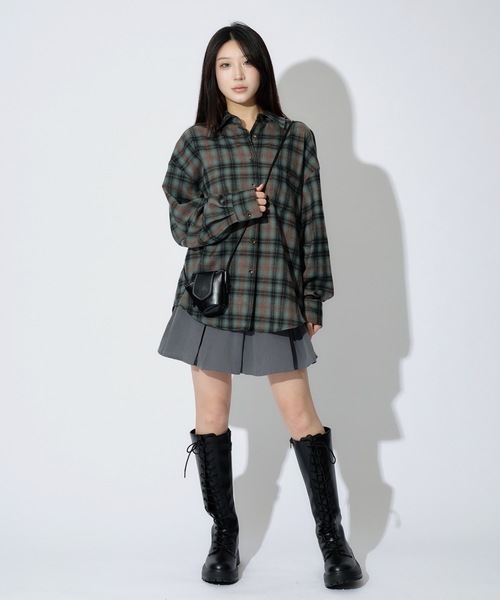 ALLuRing ChaRm（アリュリングチャーム）の「Plaid Shirt Jacket / チェック柄シャツジャケット ミニバッグ付き（シャツ/ブラウス・レディース・レッド/グリーン・FREE）」の11枚目の写真