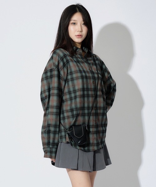 ALLuRing ChaRm（アリュリングチャーム）の「Plaid Shirt Jacket / チェック柄シャツジャケット ミニバッグ付き（シャツ/ブラウス・レディース・レッド/グリーン・FREE）」の8枚目の写真
