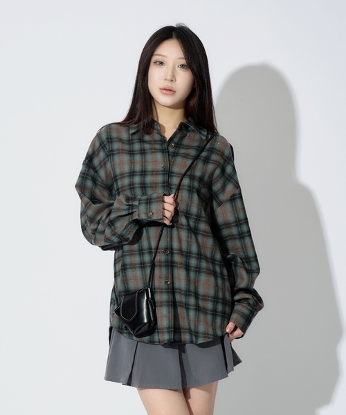 ALLuRing ChaRm（アリュリングチャーム）の「Plaid Shirt Jacket / チェック柄シャツジャケット ミニバッグ付き（シャツ/ブラウス・レディース・レッド/グリーン・FREE）」の7枚目の写真
