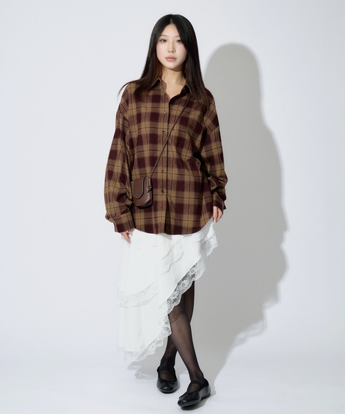 ALLuRing ChaRm（アリュリングチャーム）の「Plaid Shirt Jacket / チェック柄シャツジャケット ミニバッグ付き（シャツ/ブラウス・レディース・レッド/グリーン・FREE）」の17枚目の写真