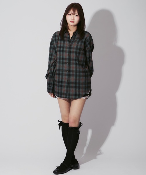 ALLuRing ChaRm（アリュリングチャーム）の「Plaid Shirt Jacket / チェック柄シャツジャケット ミニバッグ付き（シャツ/ブラウス・レディース・レッド/グリーン・FREE）」の19枚目の写真