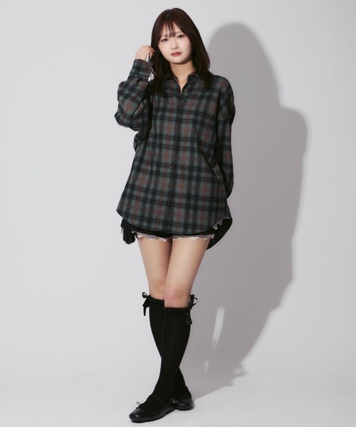 ALLuRing ChaRm（アリュリングチャーム）の「Plaid Shirt Jacket / チェック柄シャツジャケット ミニバッグ付き（シャツ/ブラウス・レディース・レッド/グリーン・FREE）」の20枚目の写真