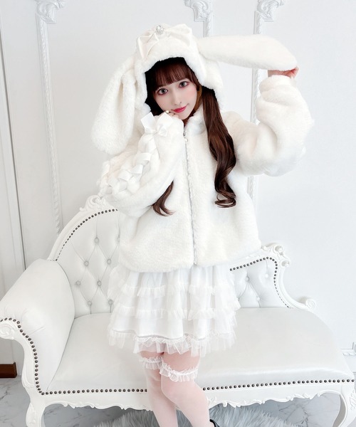 【セール】りぼん付きフードうさみみファ-コート（その他アウター）｜MA*RS（アメーバーマーズ）