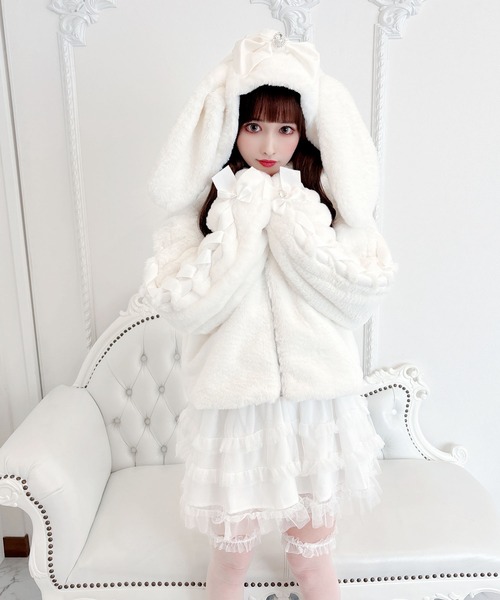 【セール】りぼん付きフードうさみみファ-コート（その他アウター）｜MA*RS（アメーバーマーズ）