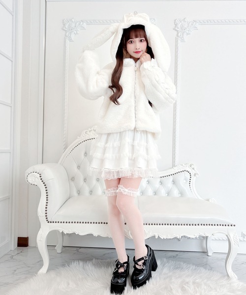 【セール】りぼん付きフードうさみみファ-コート（その他アウター）｜MA*RS（アメーバーマーズ）