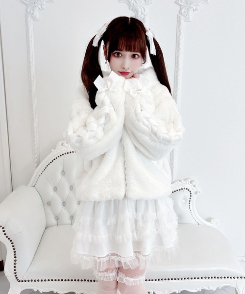 【セール】りぼん付きフードうさみみファ-コート（その他アウター）｜MA*RS（アメーバーマーズ）