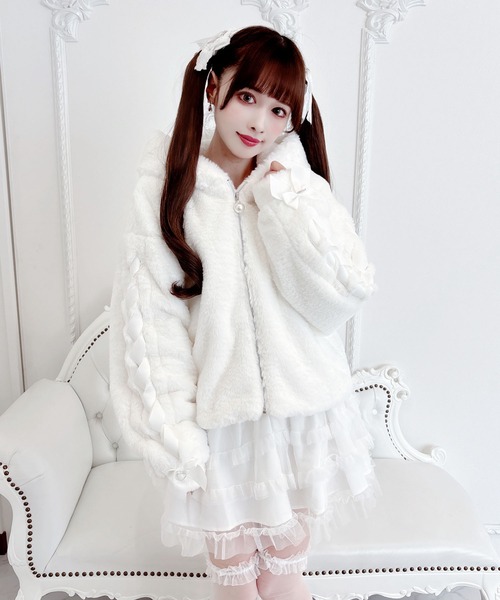 【セール】りぼん付きフードうさみみファ-コート（その他アウター）｜MA*RS（アメーバーマーズ）