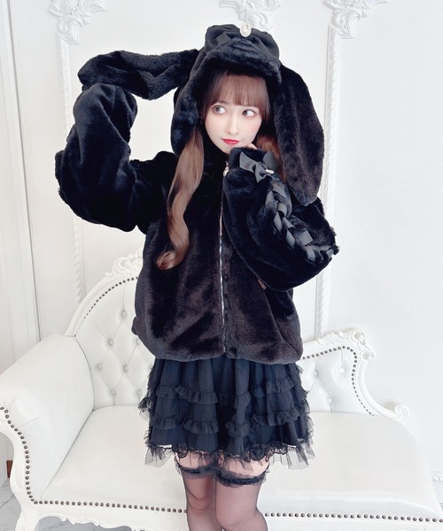 【セール】りぼん付きフードうさみみファ-コート（その他アウター）｜MA*RS（アメーバーマーズ）