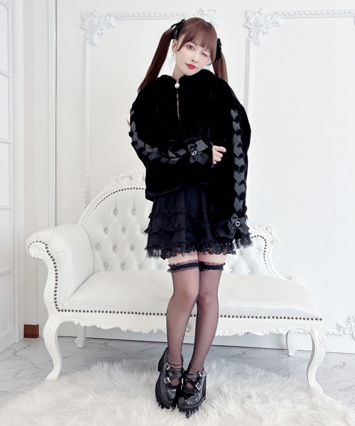 【セール】りぼん付きフードうさみみファ-コート（その他アウター）｜MA*RS（アメーバーマーズ）