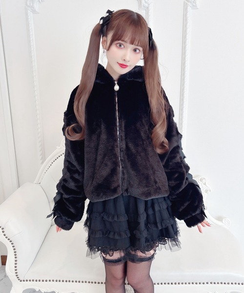 【セール】りぼん付きフードうさみみファ-コート（その他アウター）｜MA*RS（アメーバーマーズ）