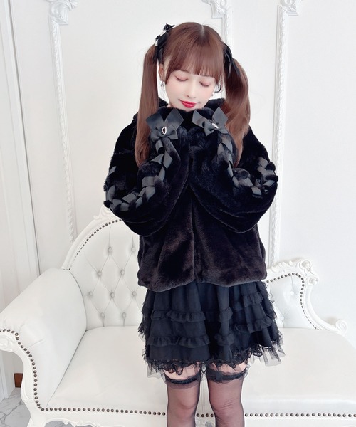 【セール】りぼん付きフードうさみみファ-コート（その他アウター）｜MA*RS（アメーバーマーズ）