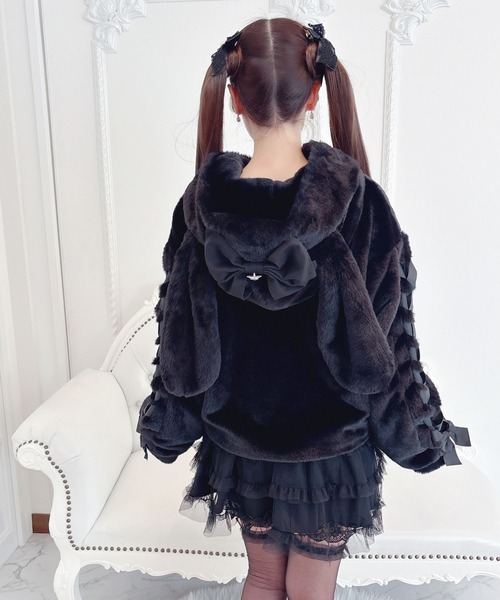 【セール】りぼん付きフードうさみみファ-コート（その他アウター）｜MA*RS（アメーバーマーズ）