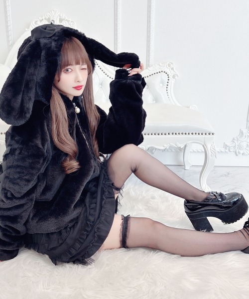 【セール】りぼん付きフードうさみみファ-コート（その他アウター）｜MA*RS（アメーバーマーズ）