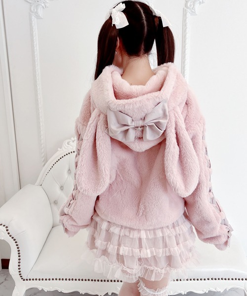 【セール】りぼん付きフードうさみみファ-コート（その他アウター）｜MA*RS（アメーバーマーズ）