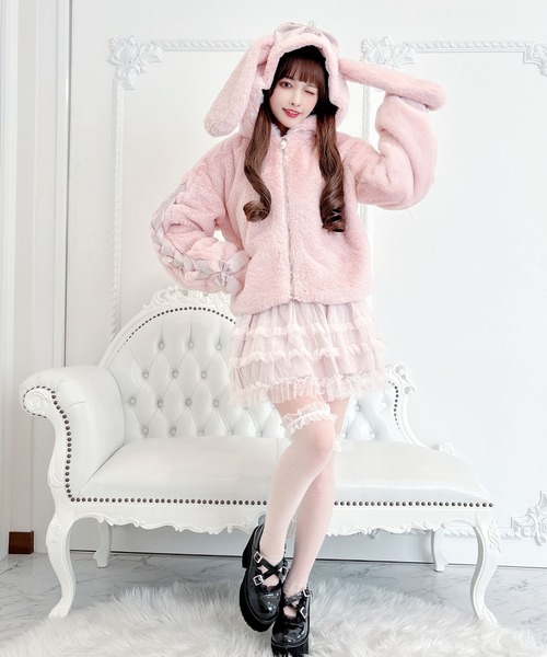 【セール】りぼん付きフードうさみみファ-コート（その他アウター）｜MA*RS（アメーバーマーズ）