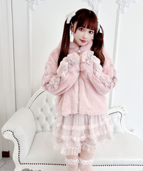 【セール】りぼん付きフードうさみみファ-コート（その他アウター）｜MA*RS（アメーバーマーズ）