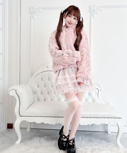 【セール】りぼん付きフードうさみみファ-コート（その他アウター）｜MA*RS（アメーバーマーズ）