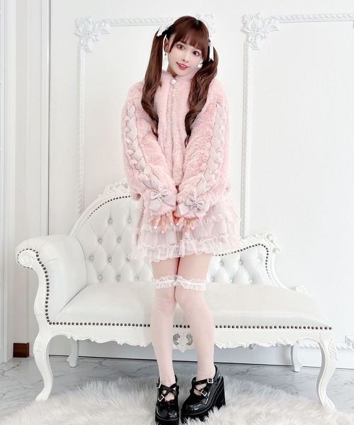 【セール】りぼん付きフードうさみみファ-コート（その他アウター）｜MA*RS（アメーバーマーズ）