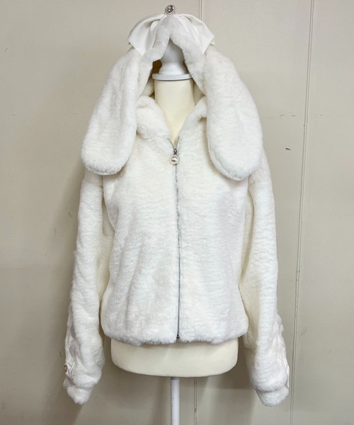 【セール】りぼん付きフードうさみみファ-コート（その他アウター）｜MA*RS（アメーバーマーズ）