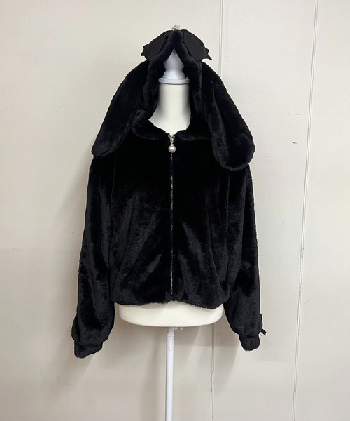 【セール】りぼん付きフードうさみみファ-コート（その他アウター）｜MA*RS（アメーバーマーズ）