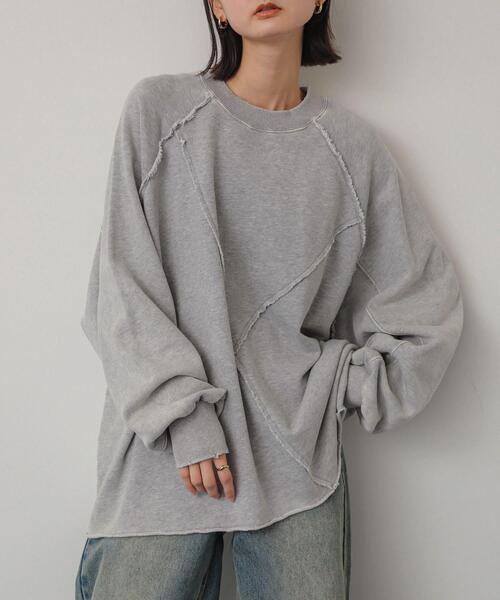 SENSE OF PLACE by URBAN RESEARCH(センスオブプレイスバイアーバンリサーチ)の「ヴィンテージルーズスウェット(Tシャツ/カットソー・レディース・レッド/ブラック/グレー・ONE)」の3枚目の写真