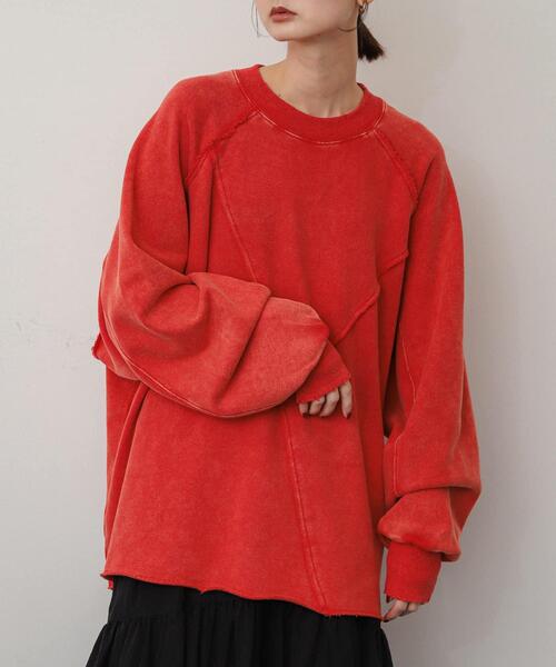 SENSE OF PLACE by URBAN RESEARCH(センスオブプレイスバイアーバンリサーチ)の「ヴィンテージルーズスウェット(Tシャツ/カットソー・レディース・レッド/ブラック/グレー・ONE)」の1枚目の写真