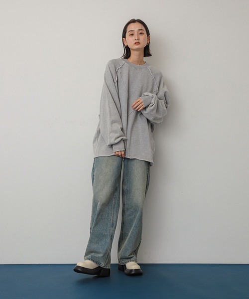 SENSE OF PLACE by URBAN RESEARCH（センスオブプレイスバイアーバンリサーチ）の「ヴィンテージルーズスウェット（スウェット・レディース・ブラック/レッド/グレー・ONE）」の14枚目の写真