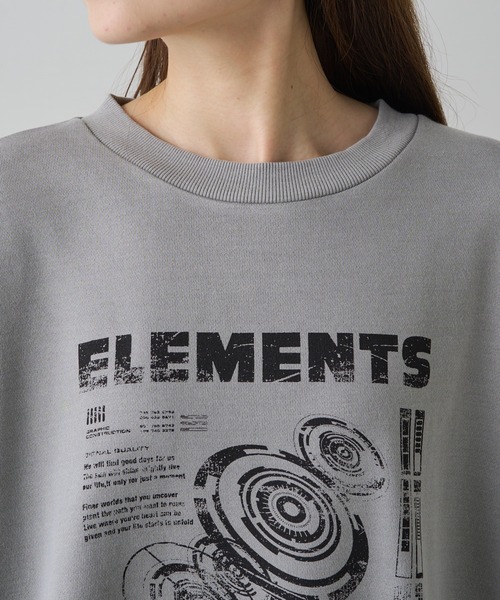 【セール】ヴィンテージライクスペースプリント裏起毛BIGスウェット（スウェット）｜PUAL CE CIN（ピュアルセシン）