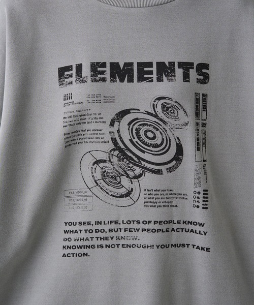 【セール】ヴィンテージライクスペースプリント裏起毛BIGスウェット（スウェット）｜PUAL CE CIN（ピュアルセシン）