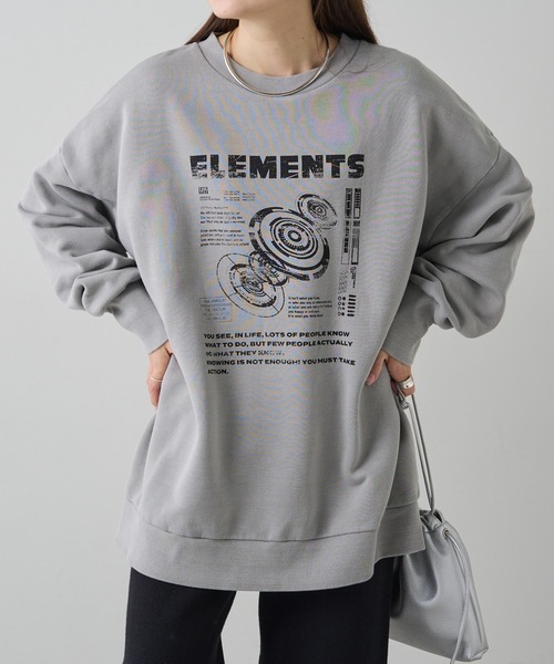 【セール】ヴィンテージライクスペースプリント裏起毛BIGスウェット（スウェット）｜PUAL CE CIN（ピュアルセシン）