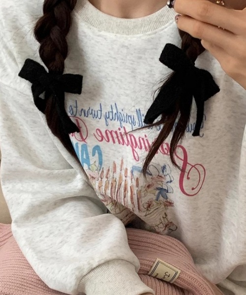 Nia（ニア）の「Nia(ニア)/【2set】ニットリボンヘアピン（ヘアピン・レディース・レッド/アイボリー/ブラック/ピンク・FREE）」の3枚目の写真