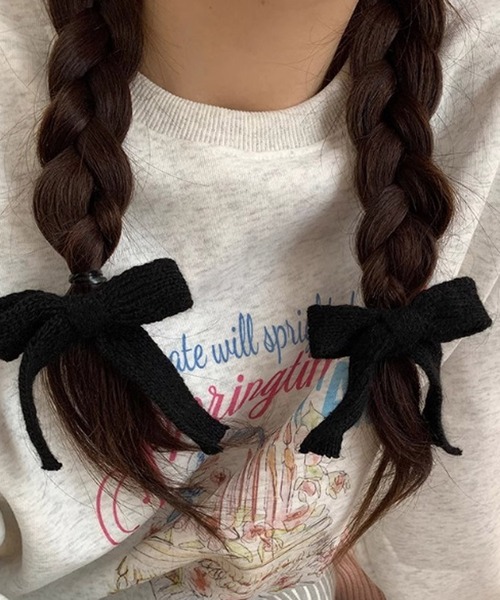 Nia（ニア）の「Nia(ニア)/【2set】ニットリボンヘアピン（ヘアピン・レディース・レッド/アイボリー/ブラック/ピンク・FREE）」の10枚目の写真