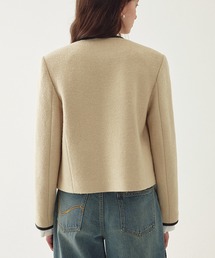 ノーカラー パイピングショートジャケット FD24W253【Fano Studios