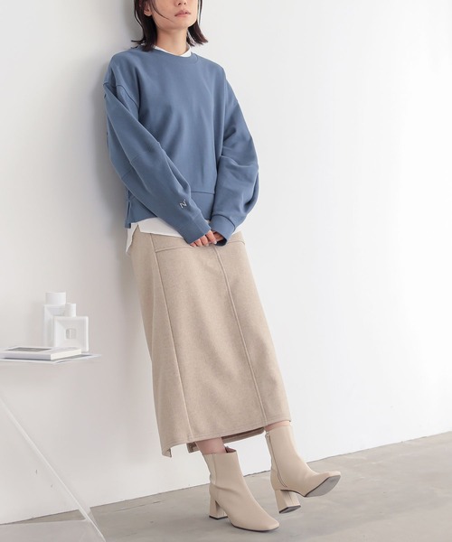n'OrLABEL(ノアールレーベル)の「フラノライクカットナロースカート(スカート・レディース・ベージュ/チャコール/ブラウン・1/2)」の22枚目の写真